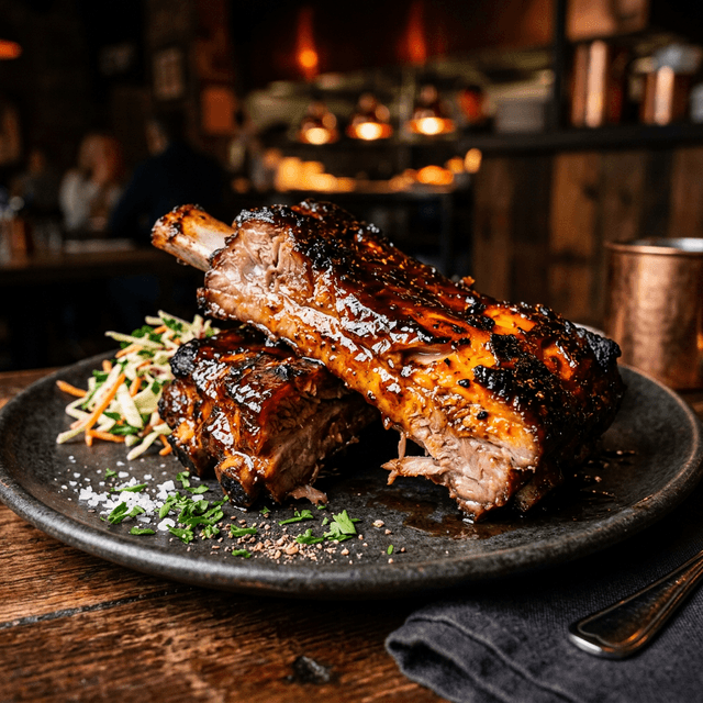 Glazed BBQ pork ribs