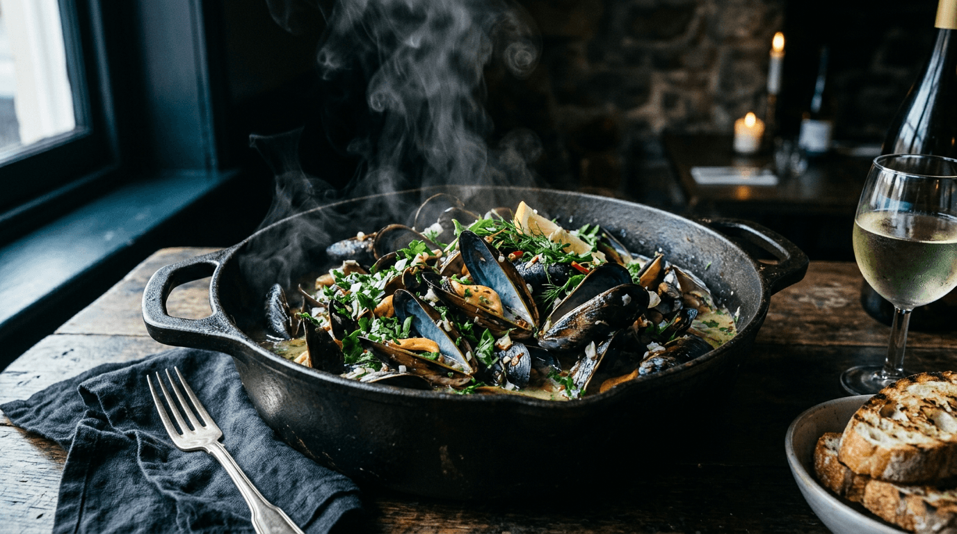 Mussels in wine